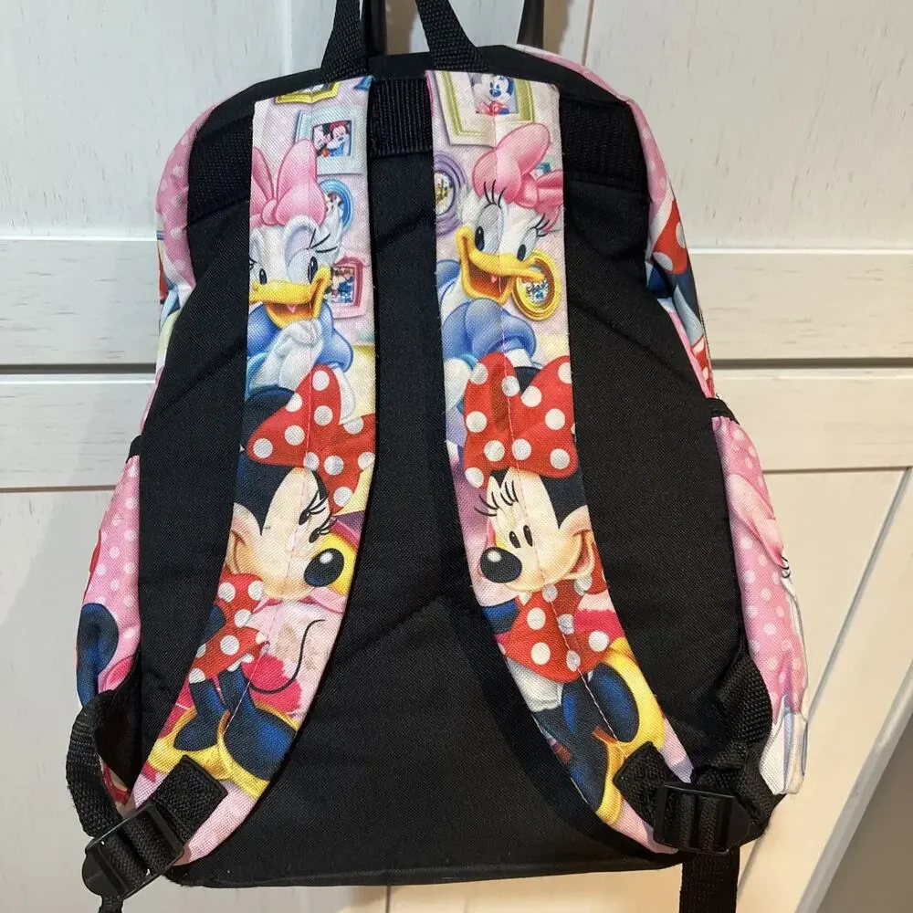 Disney Minnie Mouse Backpack Purse 12” Travel Bag Daisy Lady Print Carry All